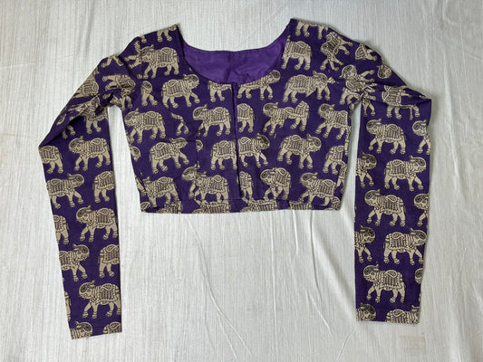 Violet Kalamkaari Ready to Wear Blouse