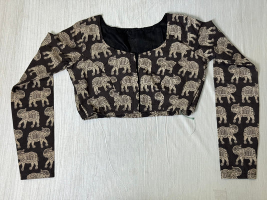 Black Kalamkaari Ready to Wear Blouse