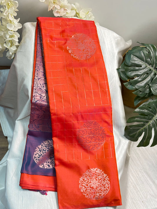 Sunset Colour Soft Silk Saree