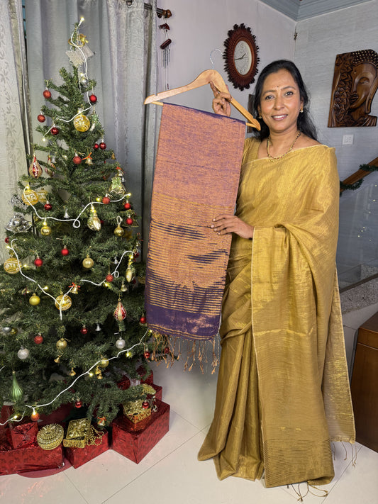 Light Purple Linen Tissue Saree