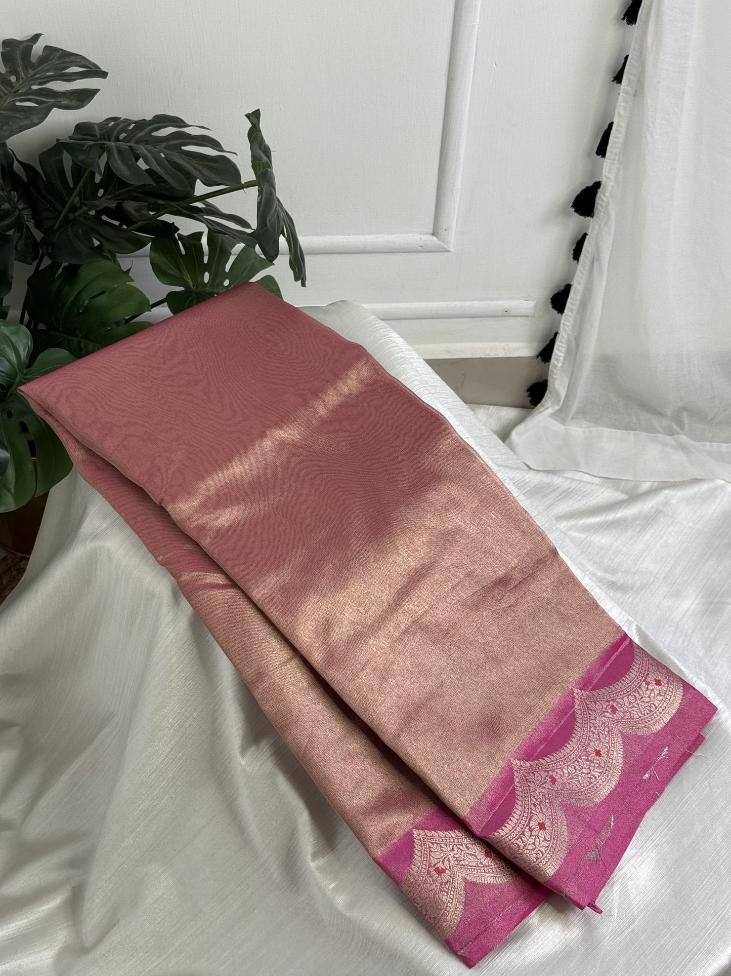 Pink Tissue Saree