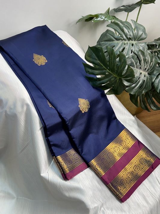 Navy Blue Soft Silk Saree