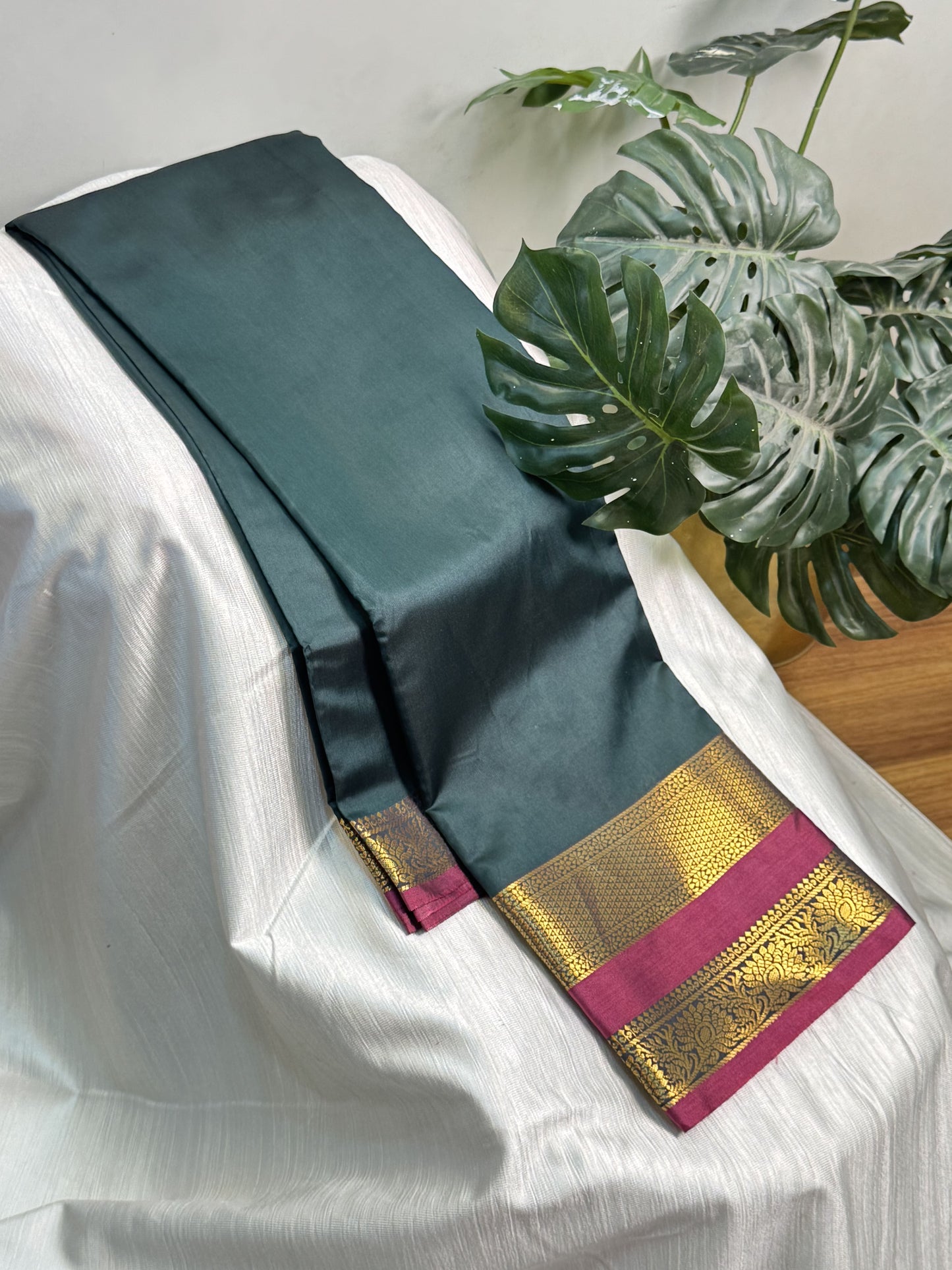 Dark Green Soft Silk Saree