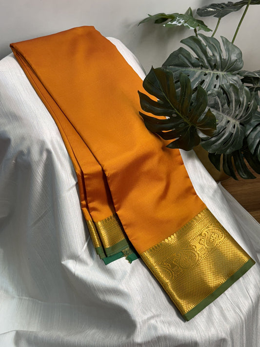 Mango Yellow Soft Silk Saree