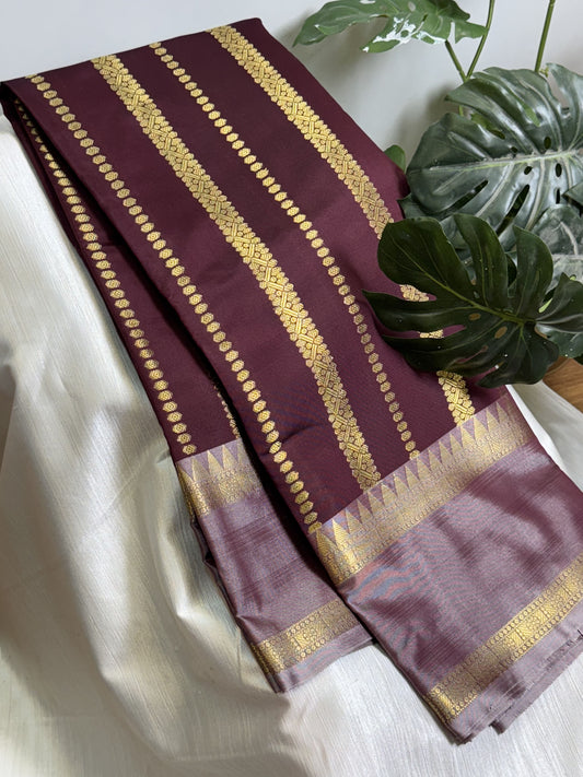 Coffee Brown Semi Kathan Silk Saree