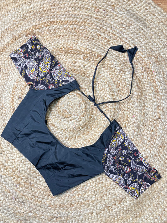 Black Kalamkaari Ready to Wear Blouse
