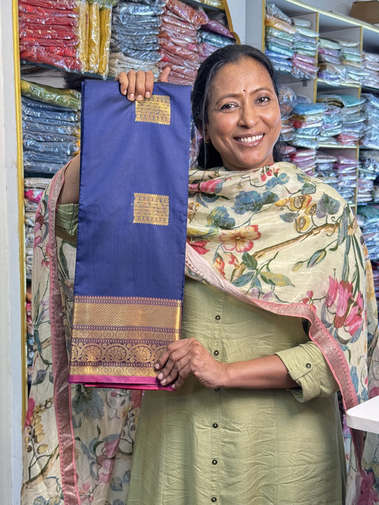 Navy Blue Soft Silk Saree