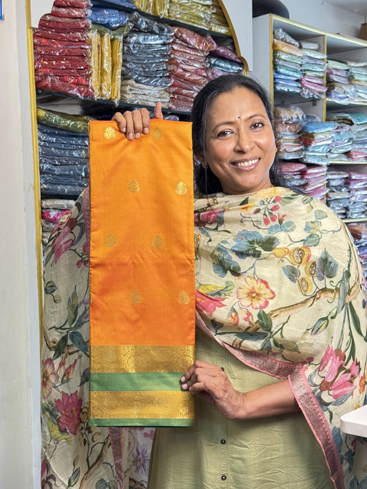 Mango Yellow Soft Silk Saree