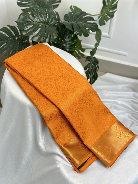 Orange Semi Silk Saree