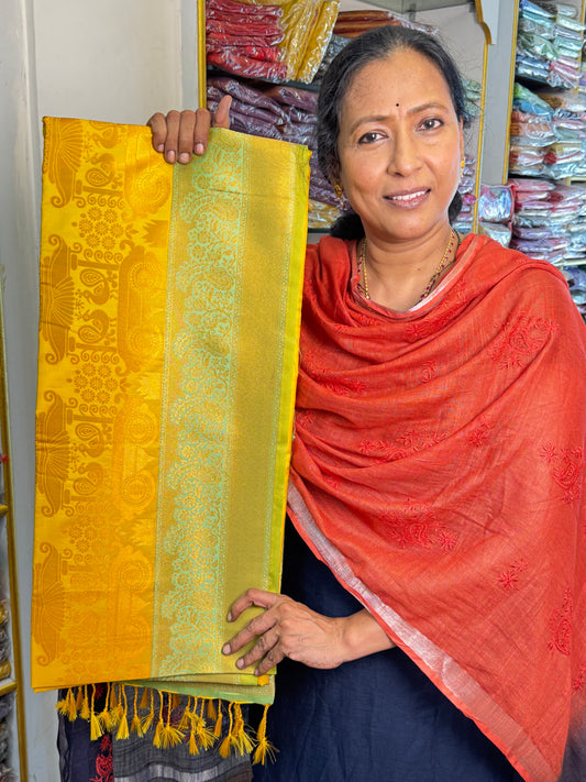 Yellow Soft Silk Saree