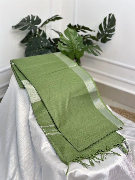 Green Cotton Saree