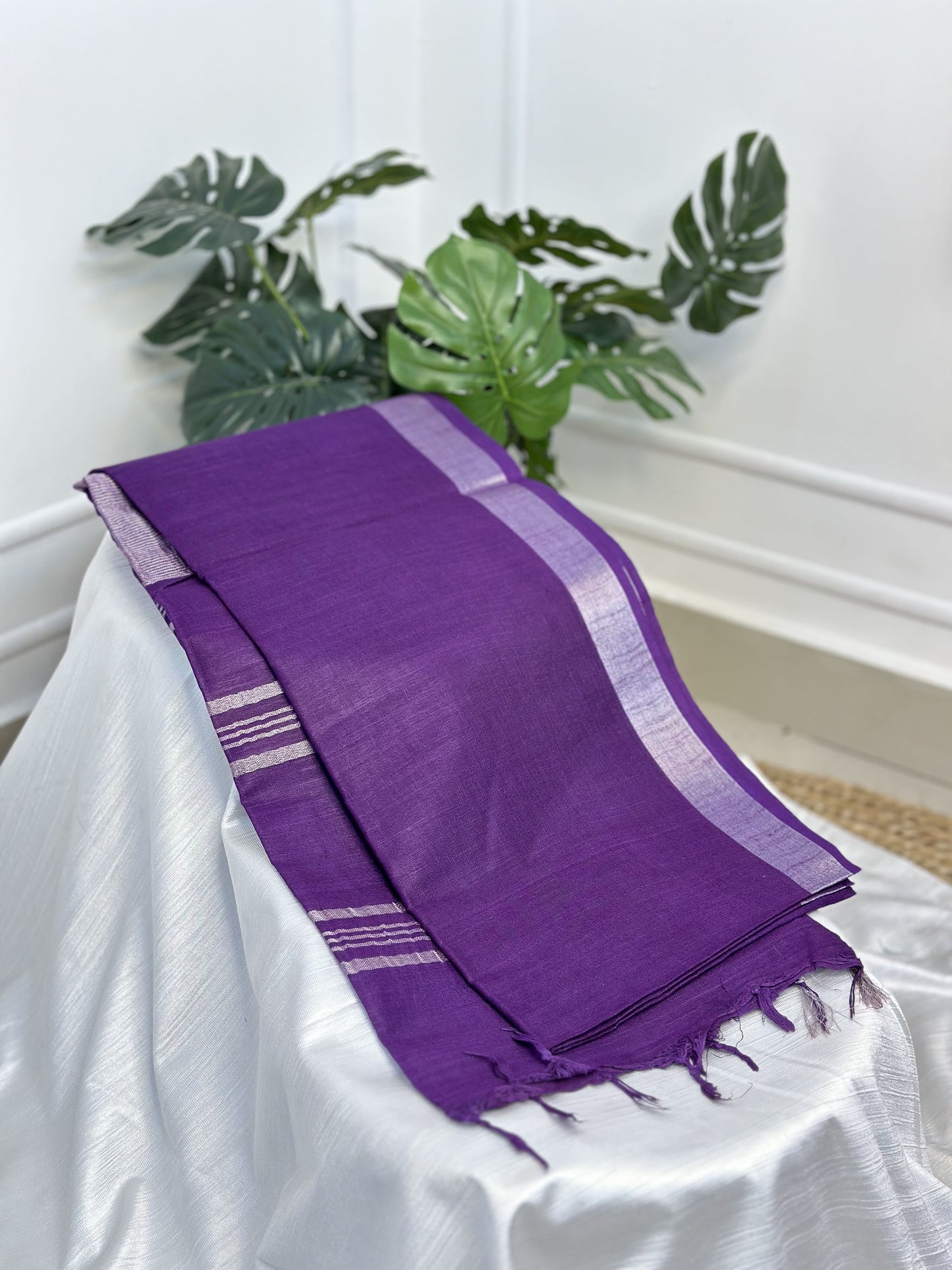 Violet Cotton Saree