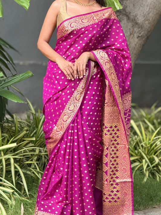 Purple Georgette Saree