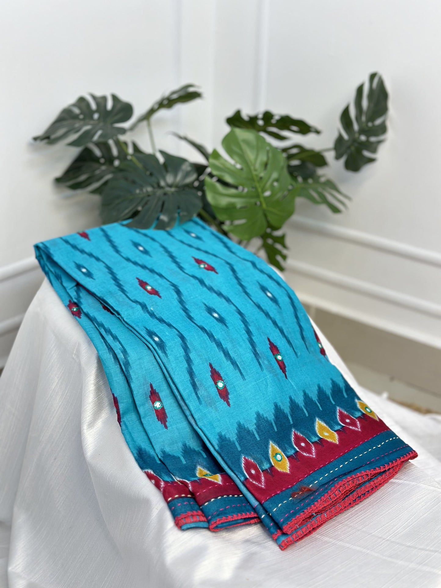 Light Blue Jaipur Cotton Saree