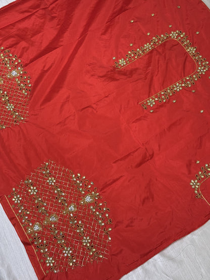 Red Hand Work Blouse