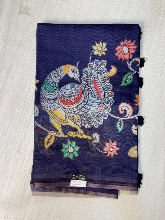 Violet Linen Cotton Saree