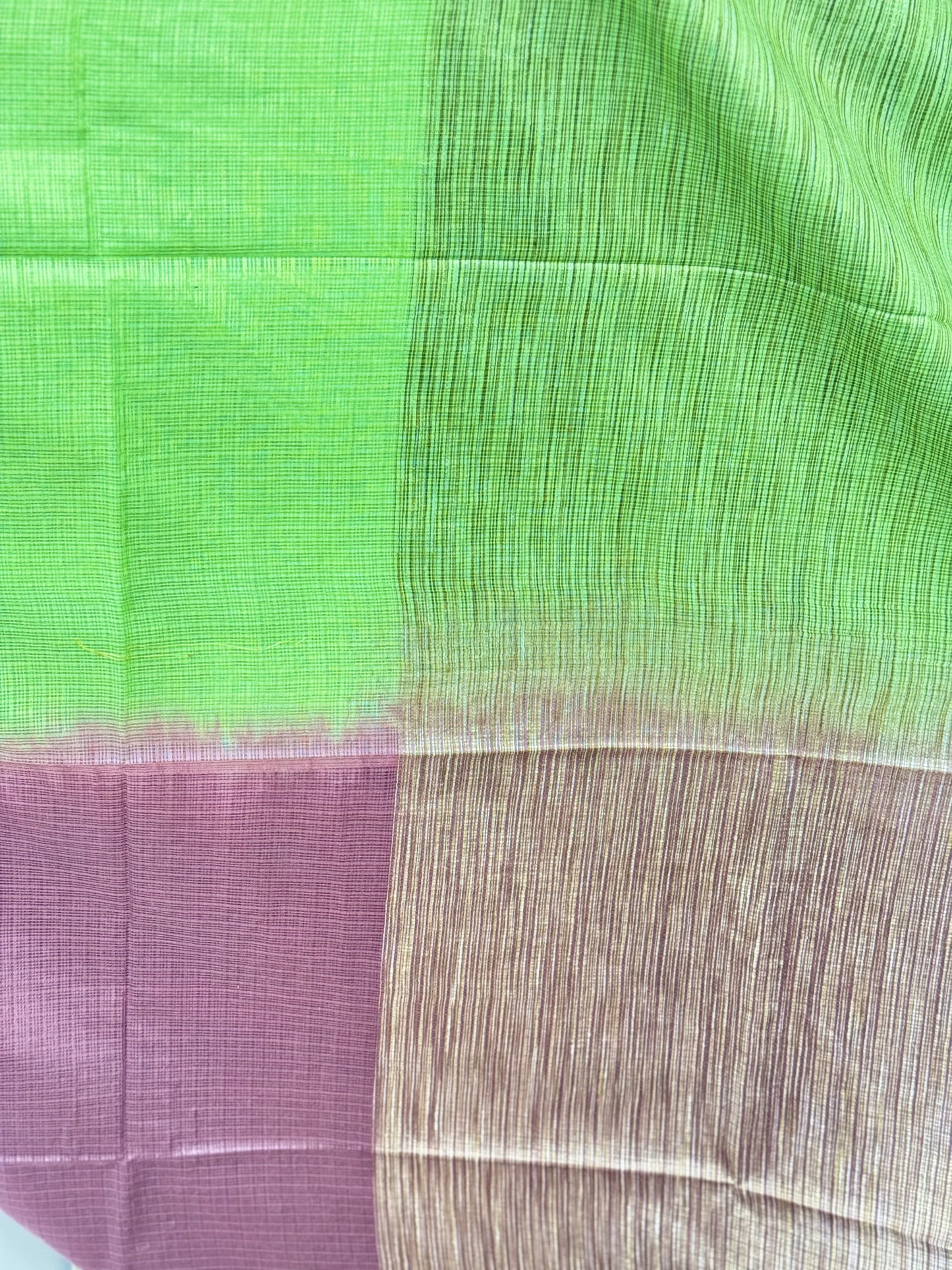 Green with Maroon Kota Cotton Sarees