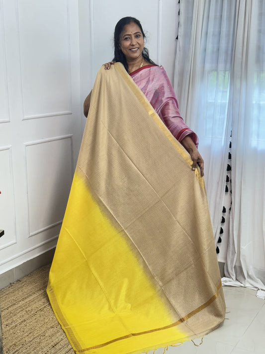 Sandal with Yellow Kota Cotton Sarees