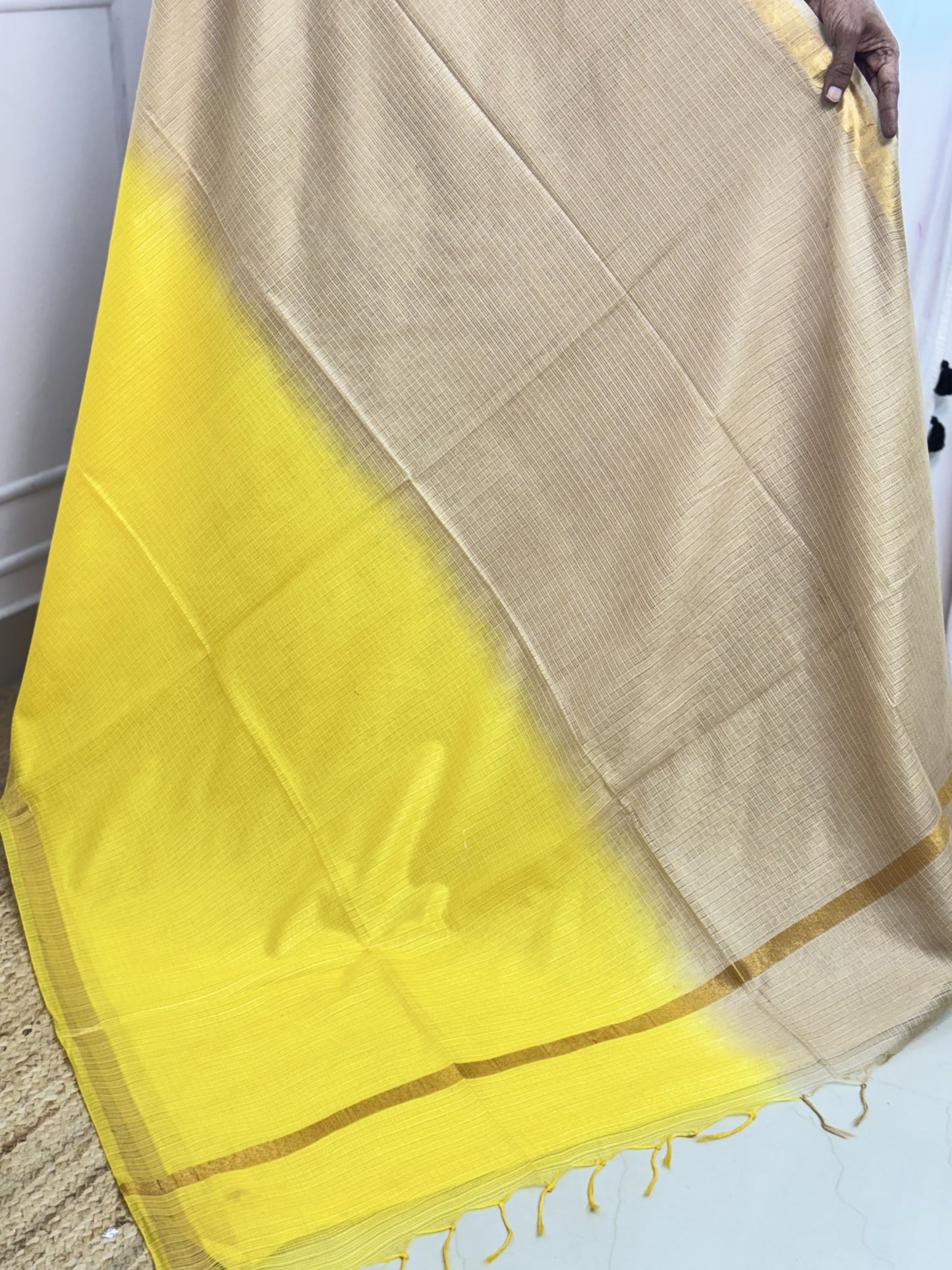Sandal with Yellow Kota Cotton Sarees
