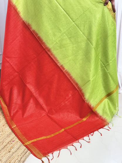 Green with Red Kota Cotton Sarees