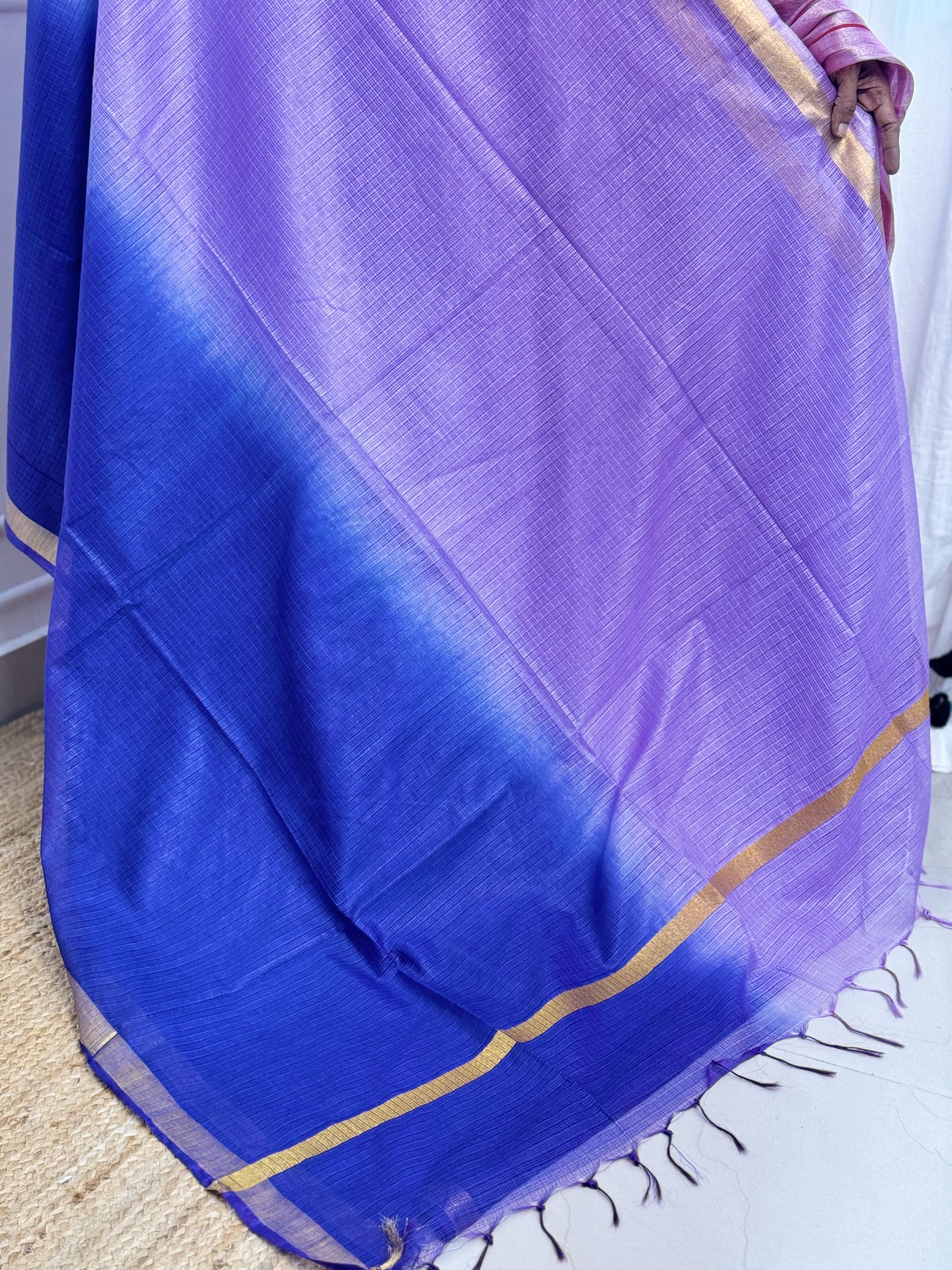 Blue with Lavendar Kota Cotton Sarees