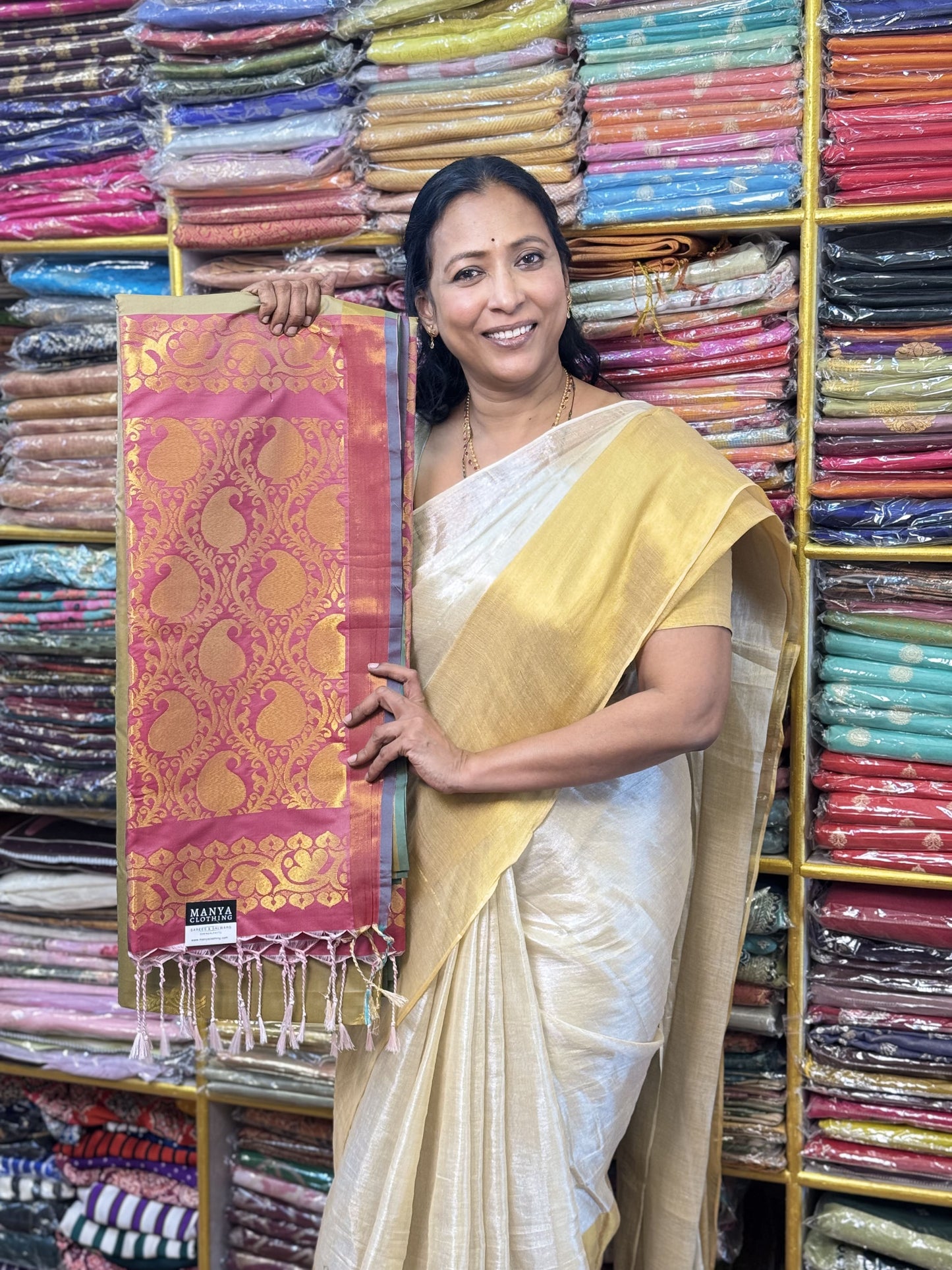 Biege Soft Silk Saree