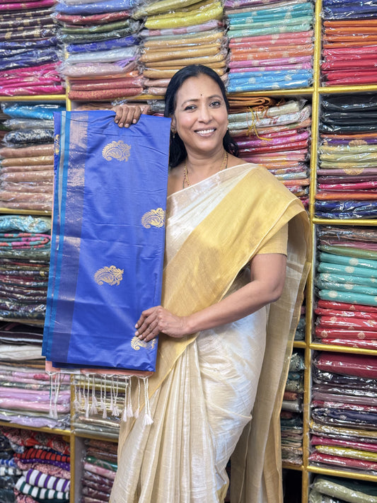 Royal Blue Soft Silk Saree