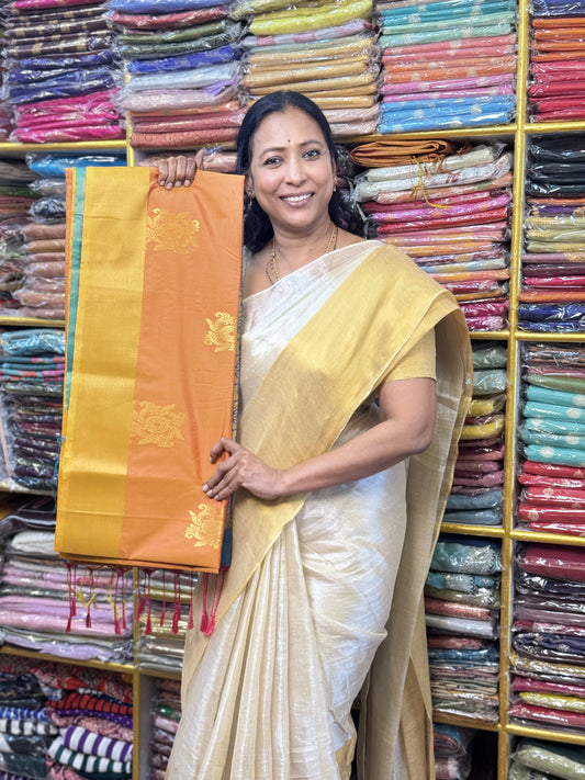 Orange Soft Silk Saree