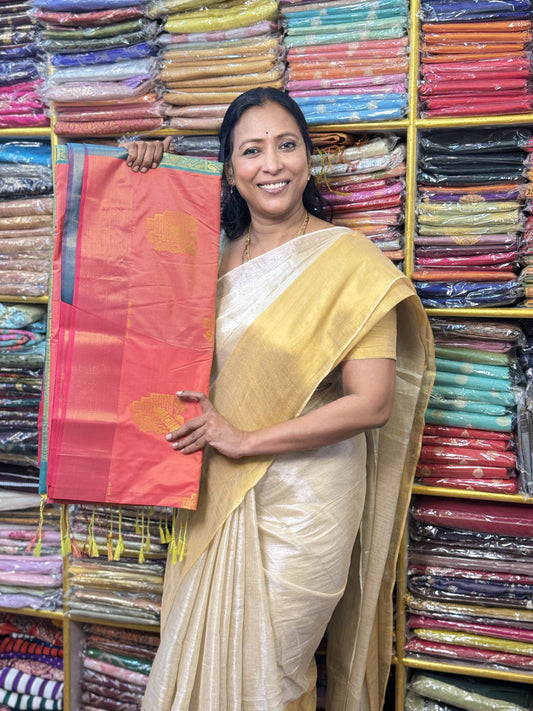 Orange Soft Silk Saree