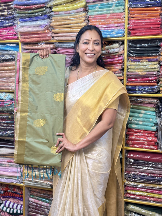 Pastel Green Soft Silk Saree