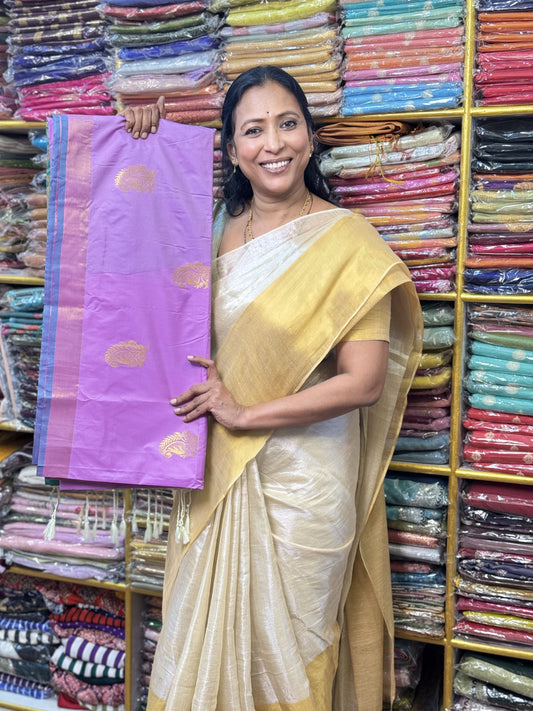 Lavender Soft Silk Saree