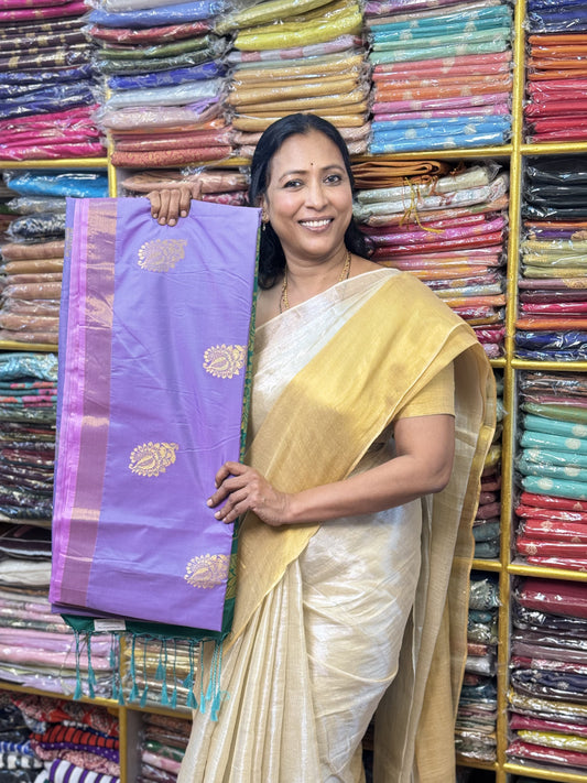 Lavender Soft Silk Saree