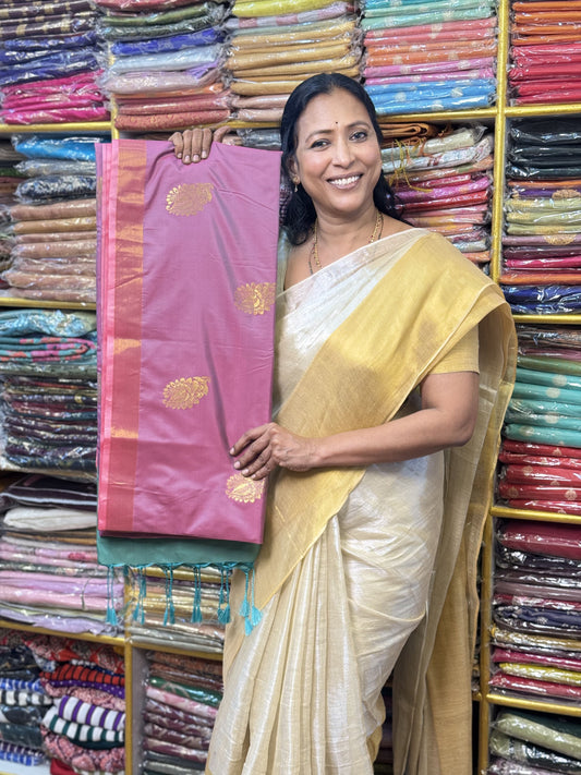 Dark Pink  Soft Silk Saree