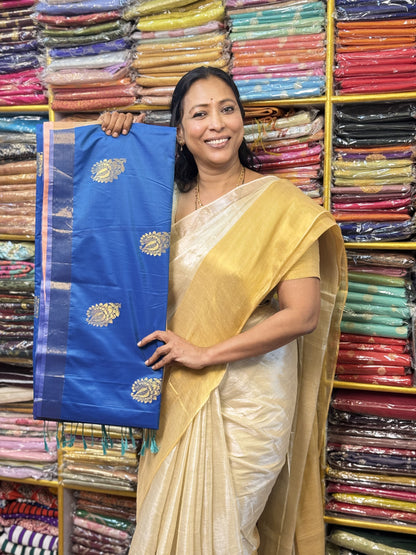 Royal Blue Soft Silk Saree