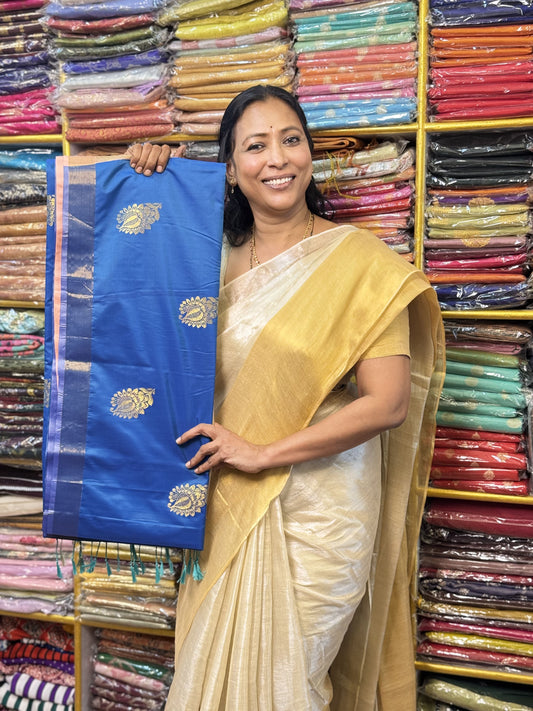 Royal Blue Soft Silk Saree