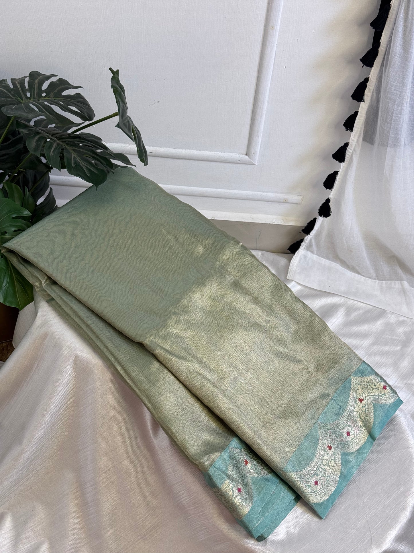 Rama Green Tissue Saree