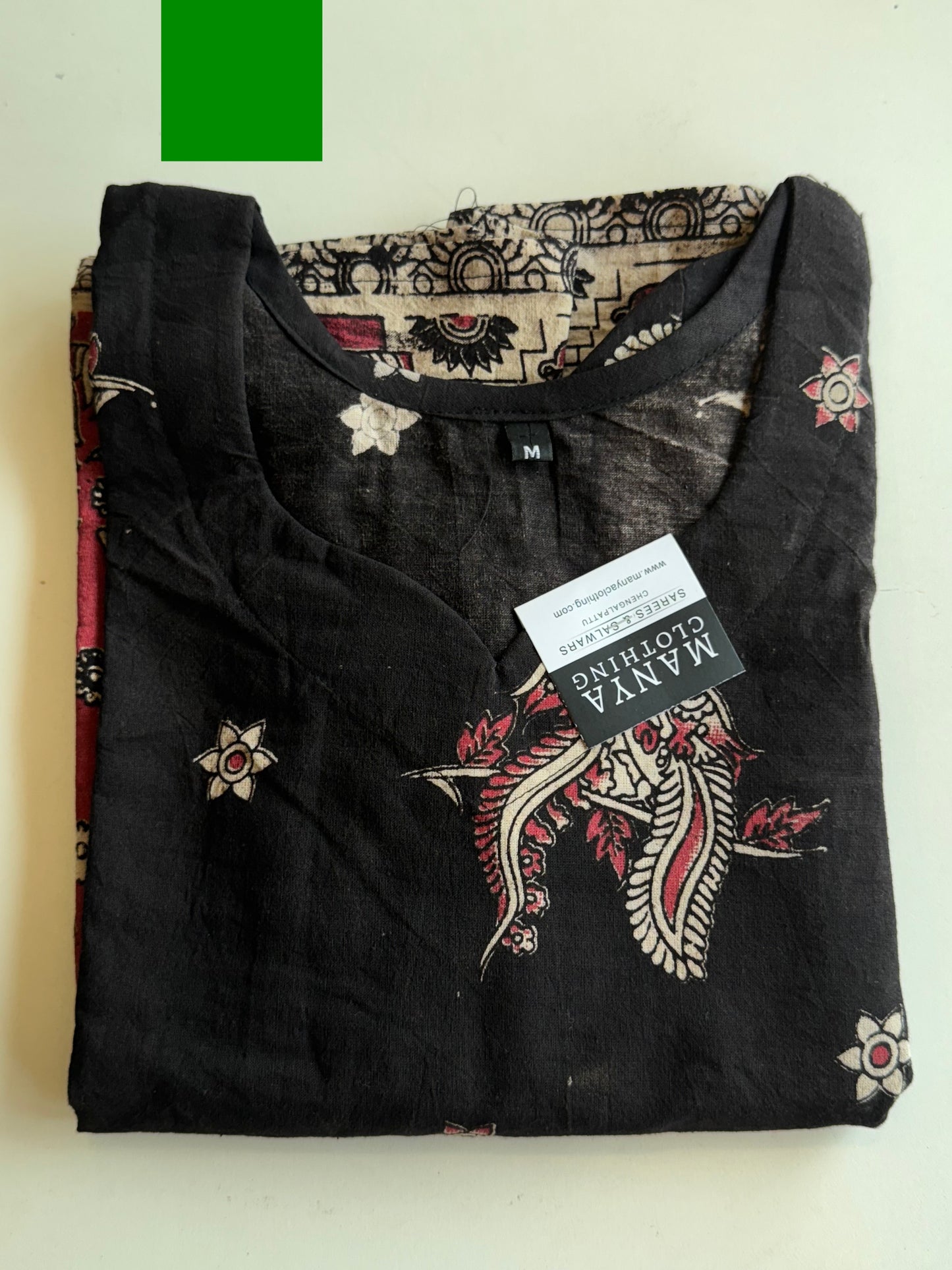 Black Kalamkaari Printed Kurthi