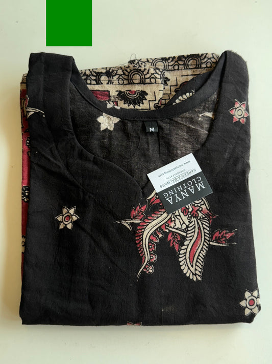 Black Kalamkaari Printed Kurthi