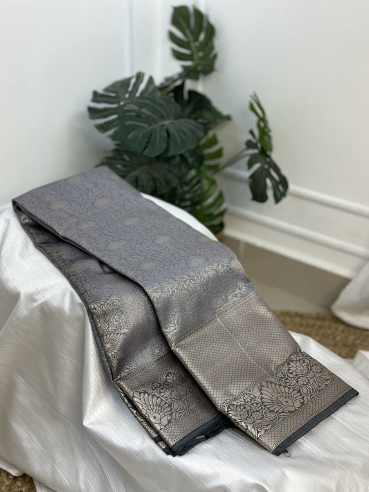 Grey Premium Semi Silk Saree