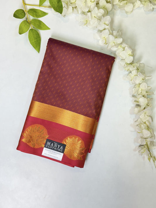 Maroon Semi Silk Saree