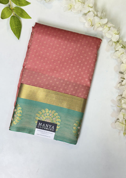Light Pink Semi Silk Saree