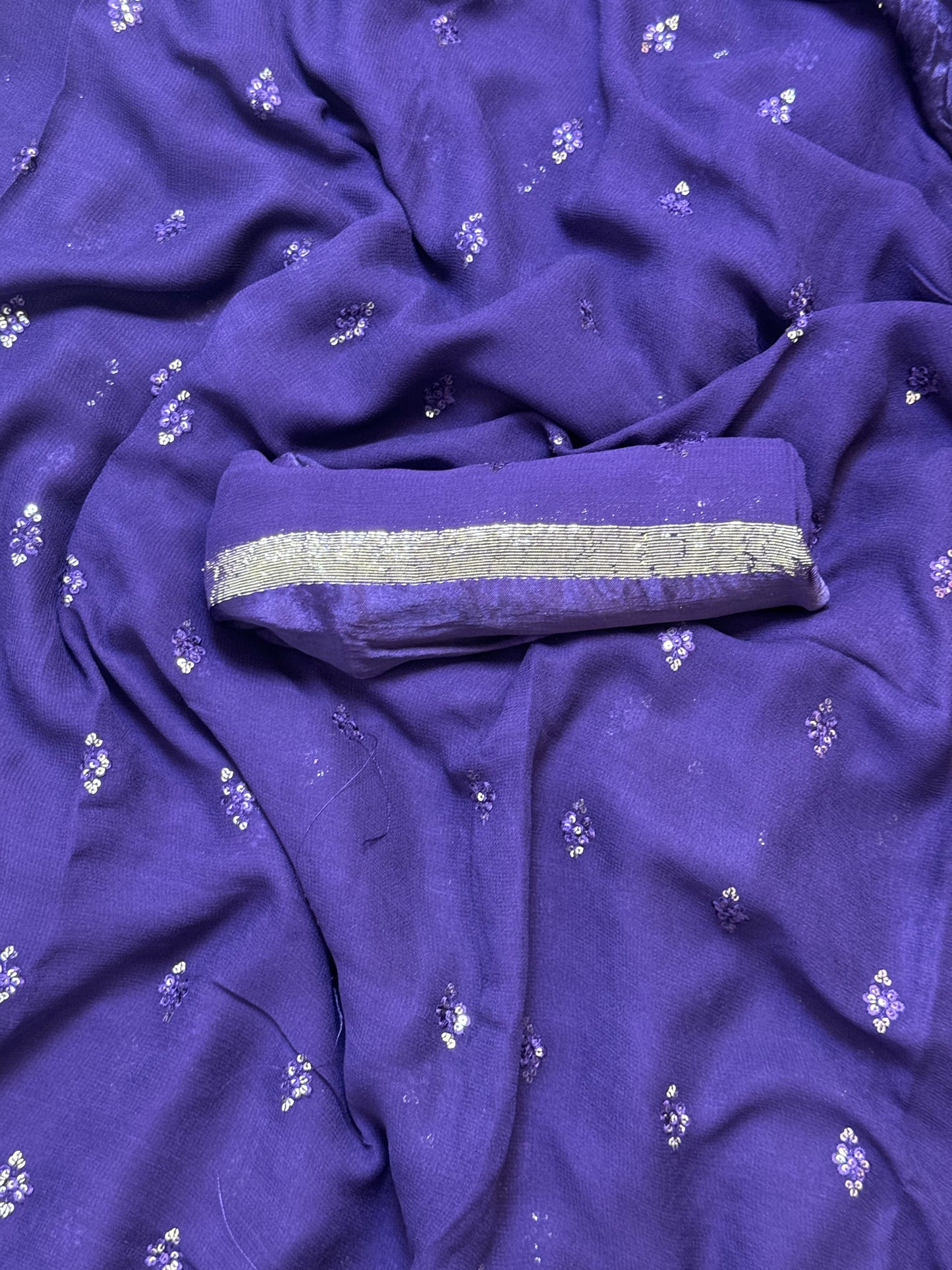 Violet Georgette Saree