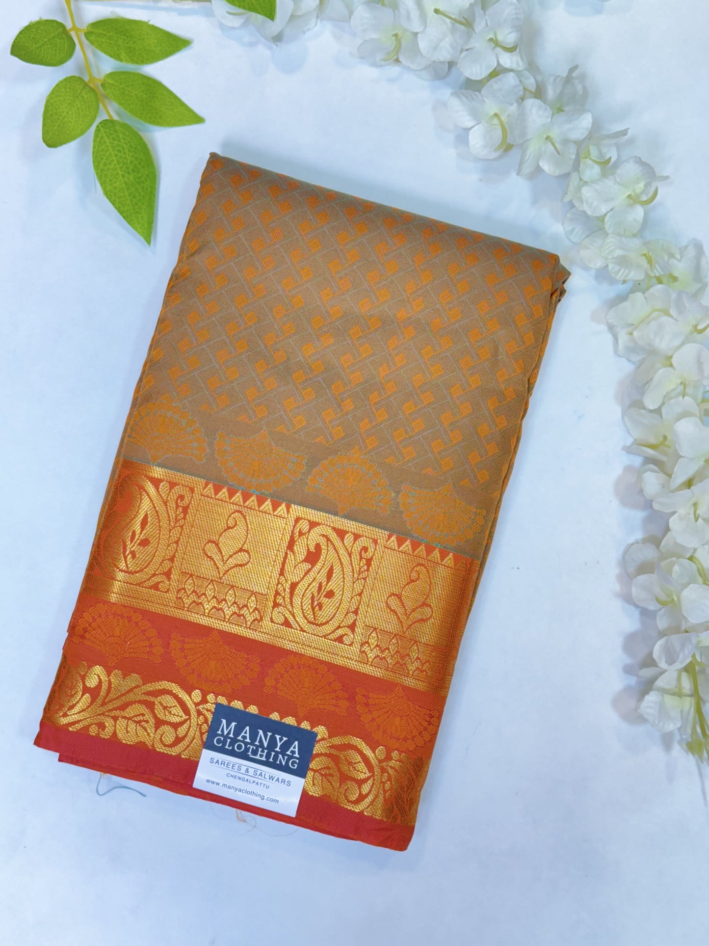 Cream Semi Silk Saree
