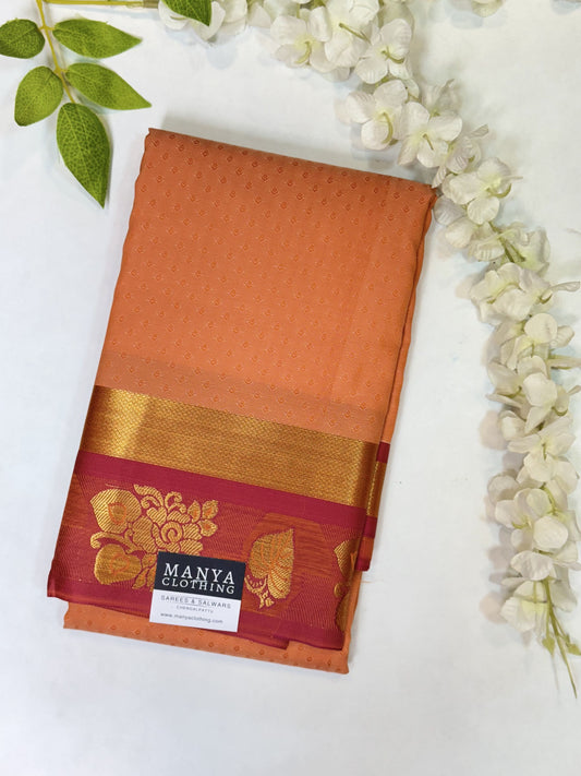 Orange Semi Silk Saree