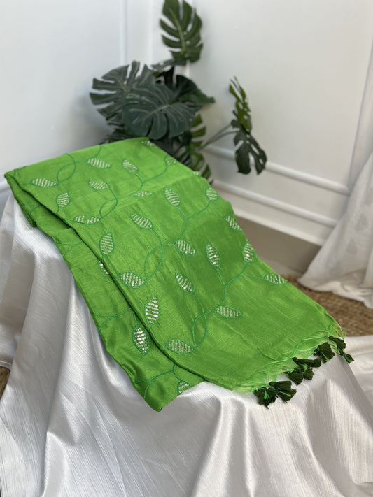 Light Green Blended Cotton Saree