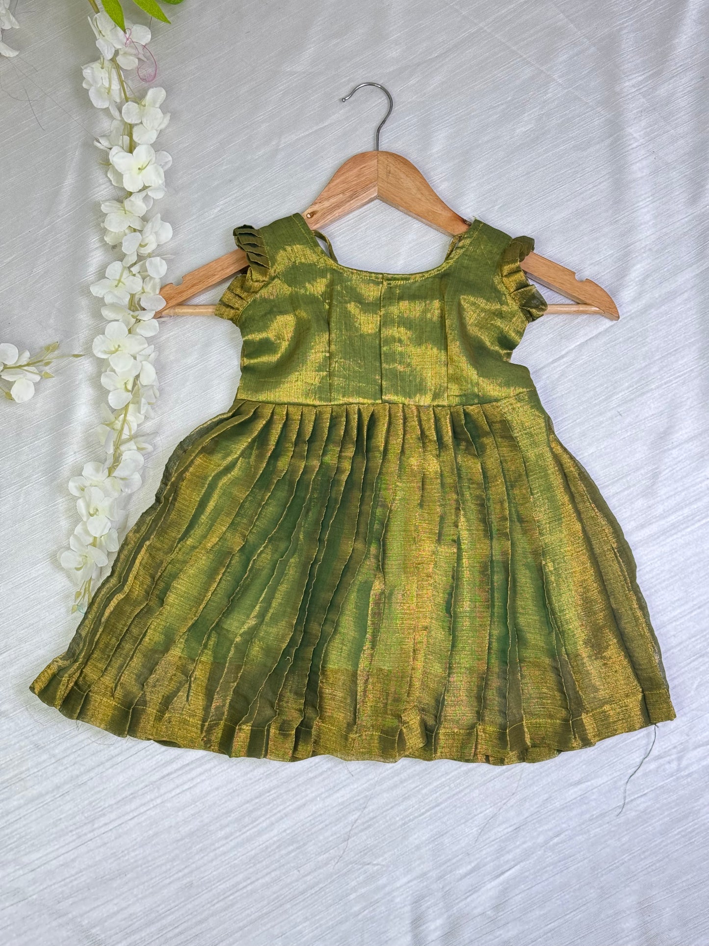 Mehendi Green Baby Frock