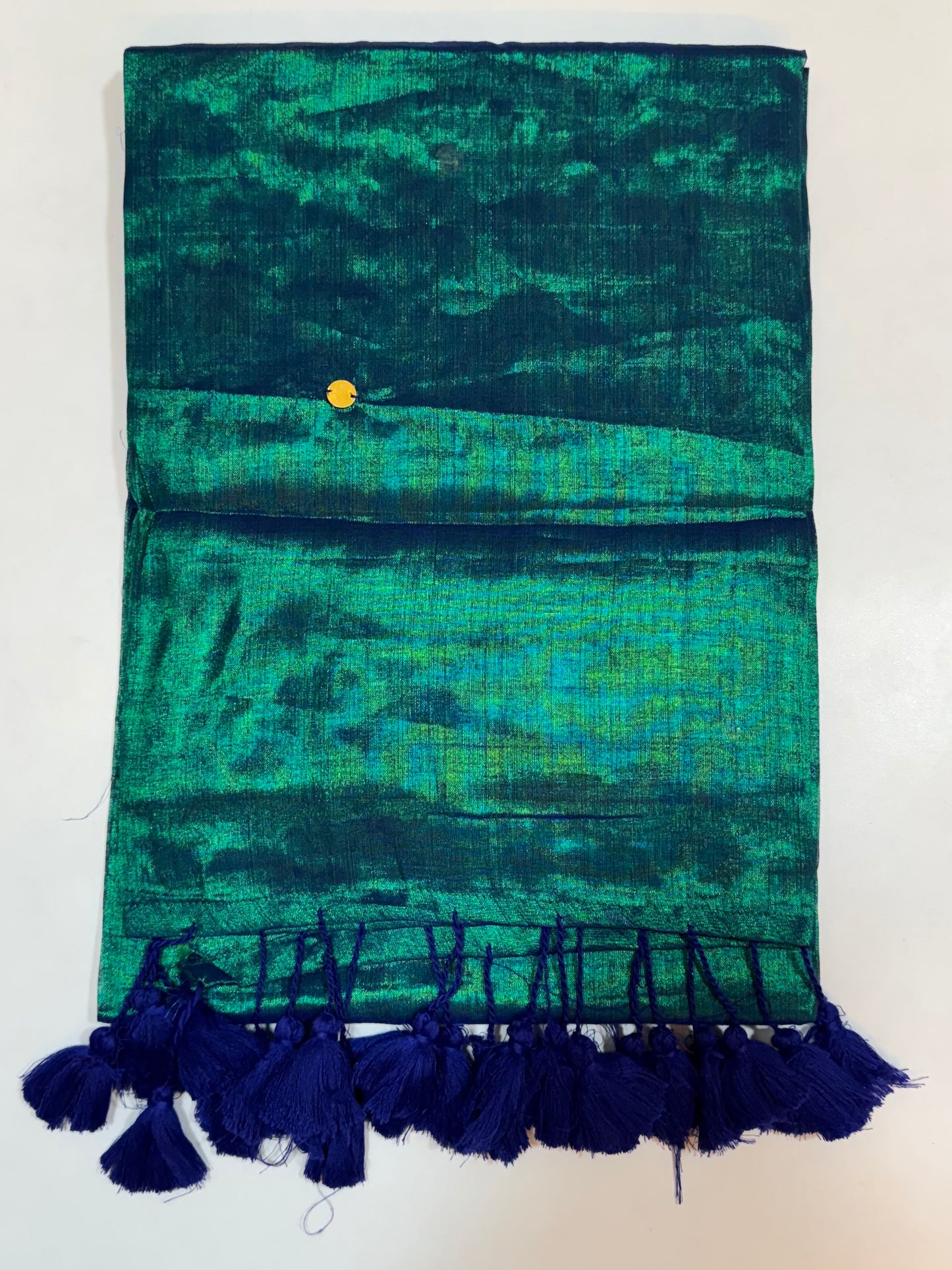 Peacock-Green Coin Tissue Saree