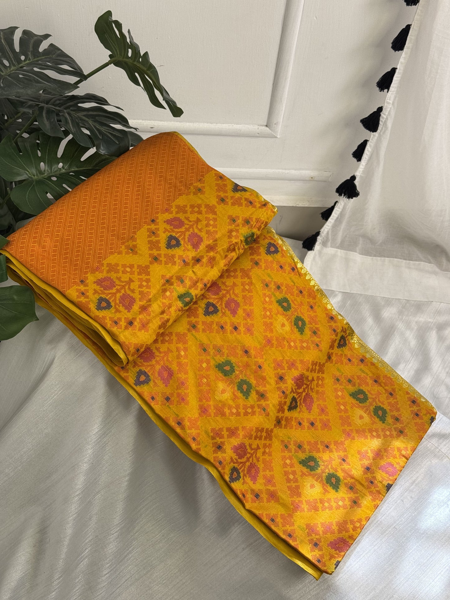 Yellow Semi Dupion Saree