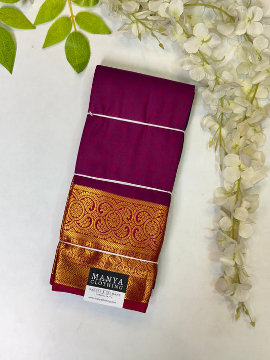 Rani Pink Semi Silk Saree