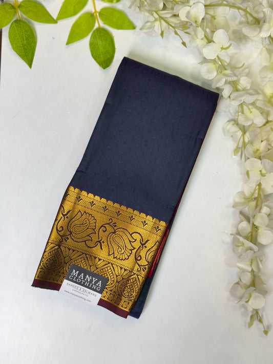 Peacock Blue  Semi Silk Saree